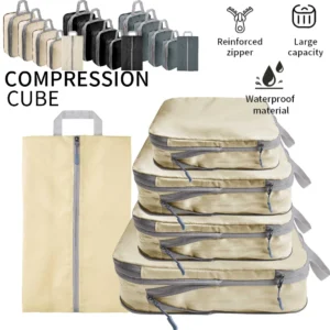 5-Piece Waterproof Compression Packing Cube Set