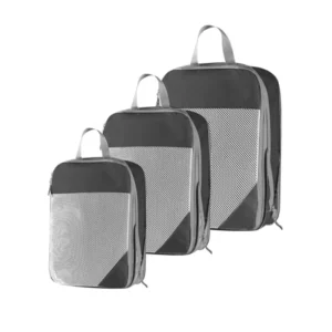 3-Piece Premium Compression Packing Cubes β Grey