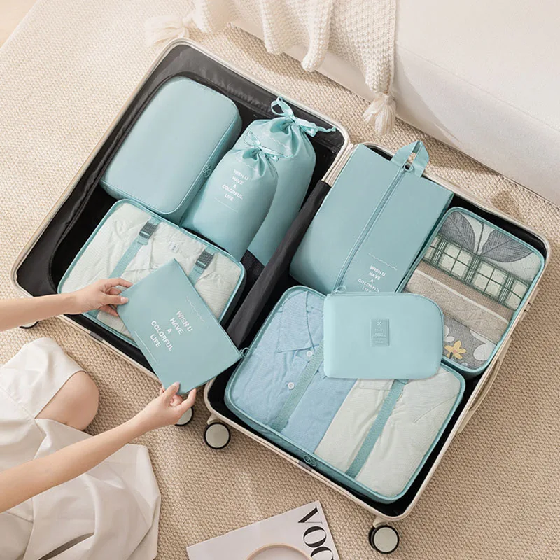 9-Piece Mesh Packing Cube Set – Blue – image 2