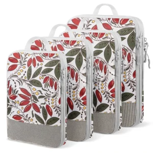 4-Piece Compression Packing Cubes – Floral Print