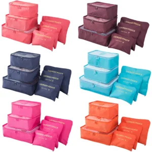 6-Pack Travel Packing Cubes Organiser Set