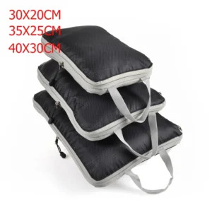 Nylon Compression Packing Cubes 3-Size Set β Black