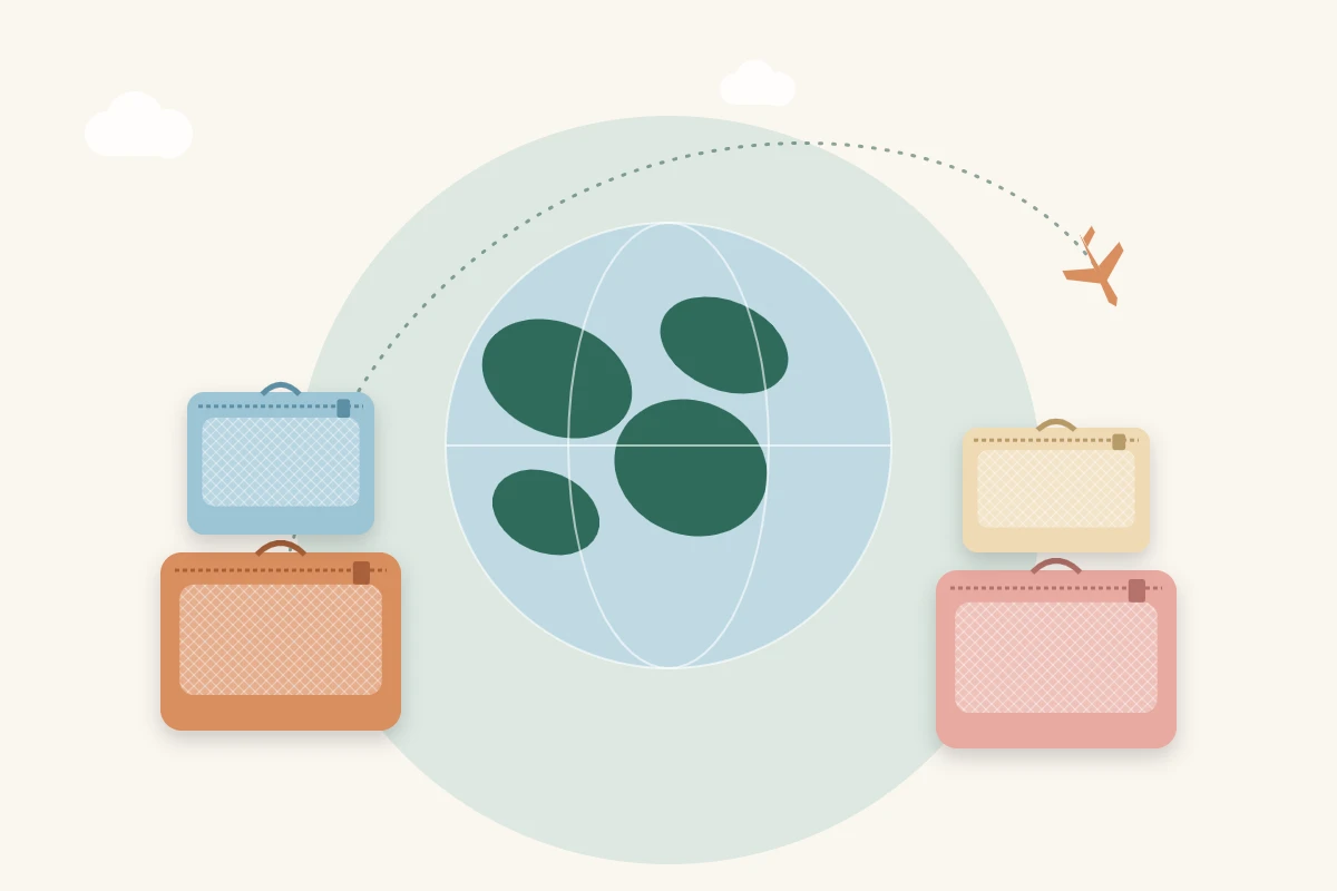 Packing cubes around a globe